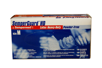 Latex heavy duty gloves in size medium